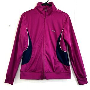 Reebok Women's Hot Pink Jacket Size Large Full Zip Long Sleeve Pockets Jacket